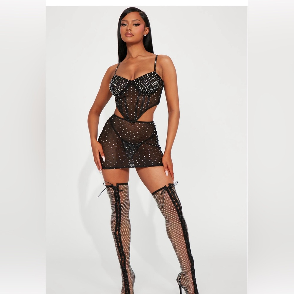 Rhinestone corset set